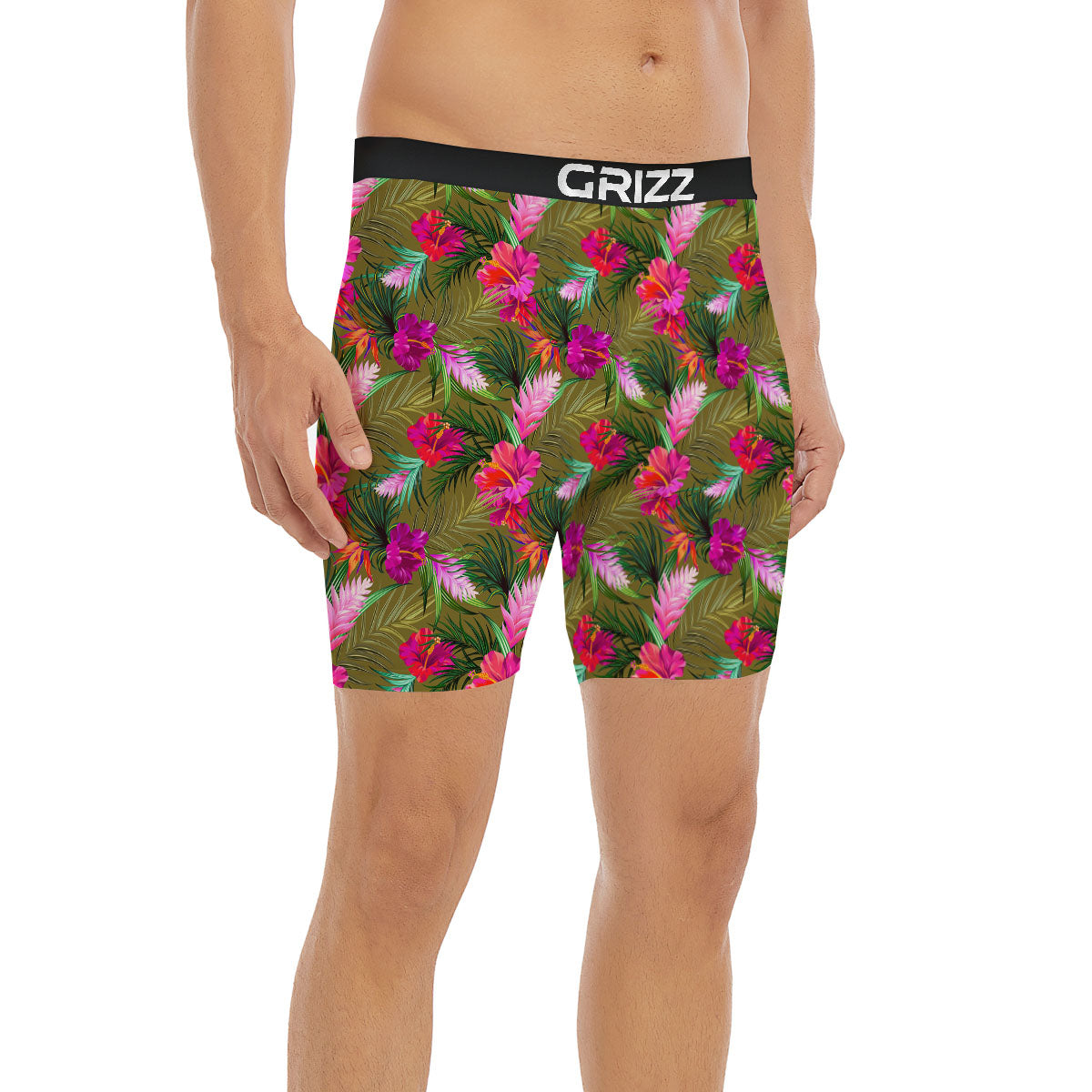 Alstroemeria Purple Pattern Boxer Briefs-grizzshop