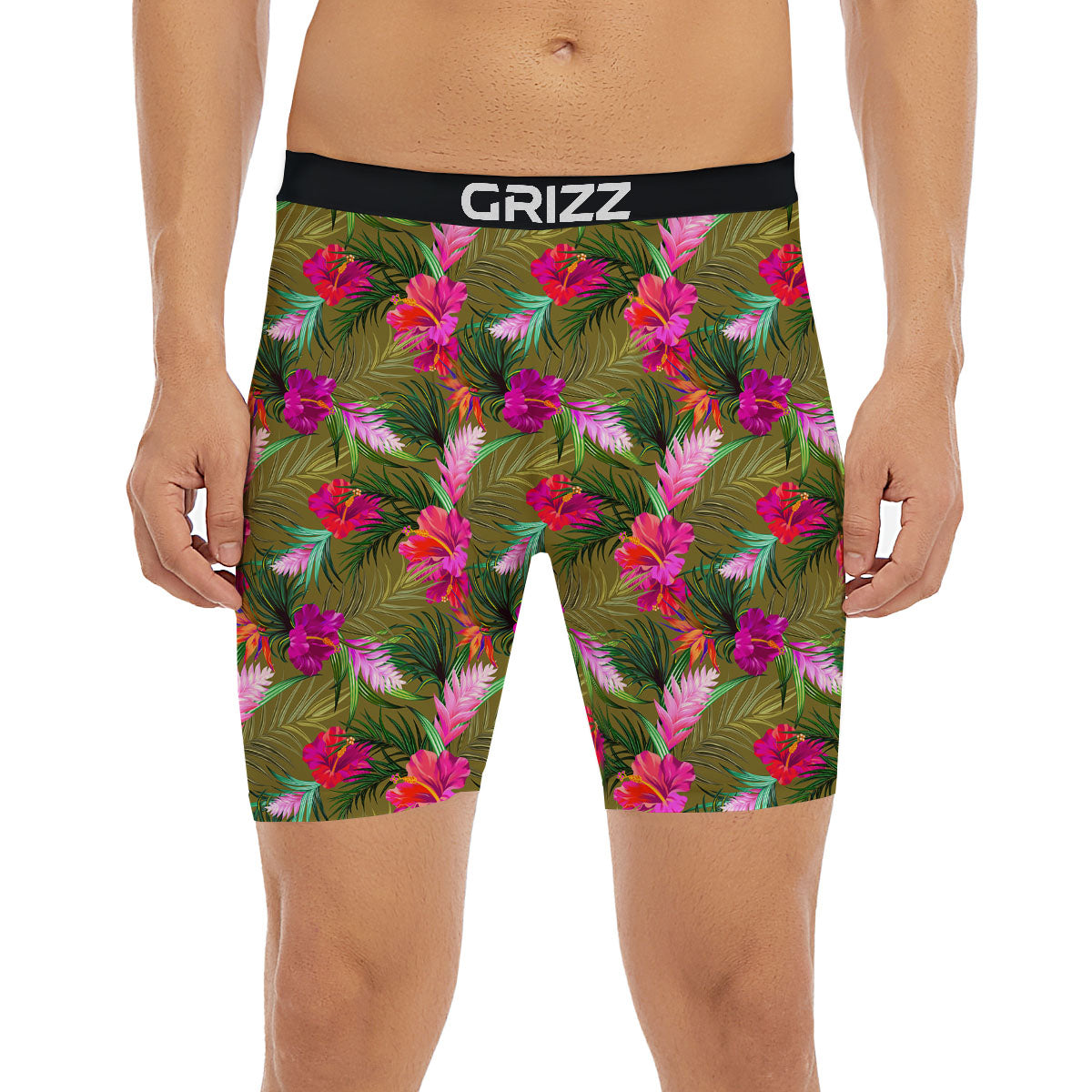 Alstroemeria Purple Pattern Boxer Briefs-grizzshop