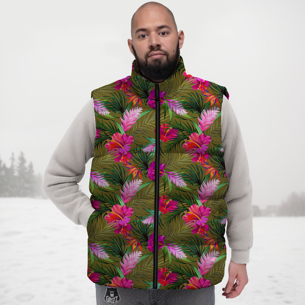 Alstroemeria Purple Pattern Down Vest