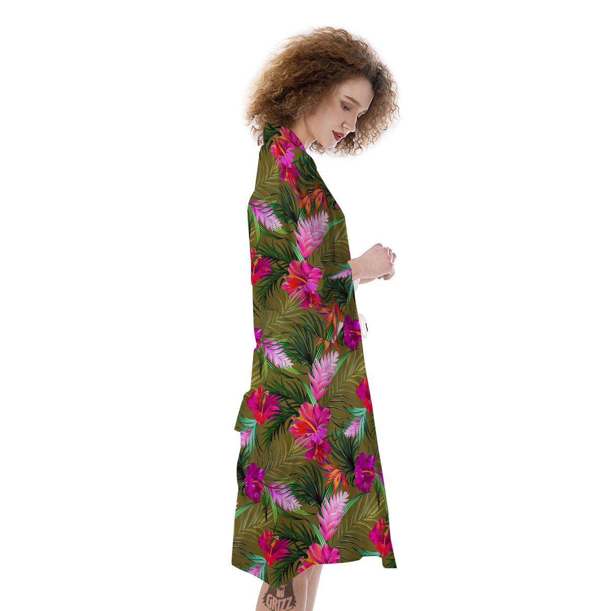 Alstroemeria Purple Pattern Kimono-grizzshop