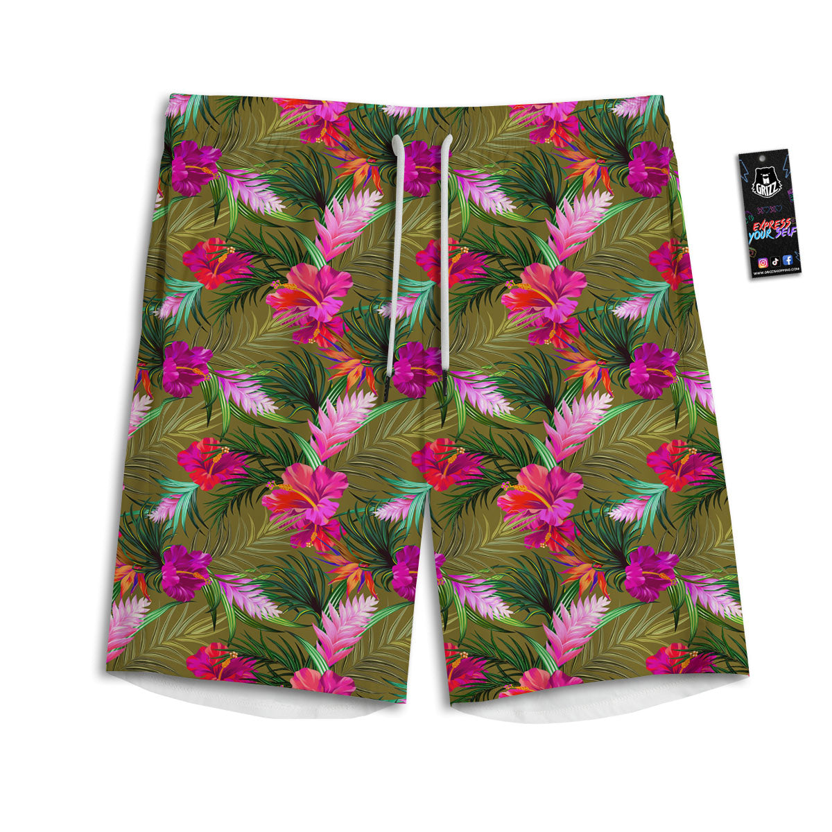 Alstroemeria Purple Pattern Men's Athletic Shorts