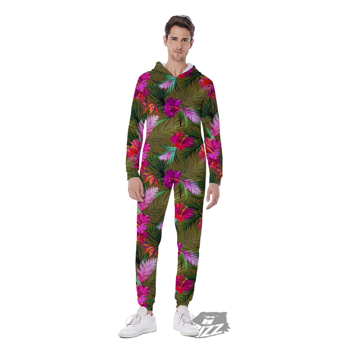 Alstroemeria Purple Pattern Men's Jumpsuit-grizzshop