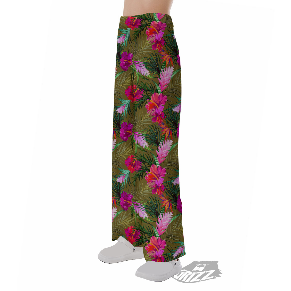Alstroemeria Purple Pattern Pajama Pants-grizzshop