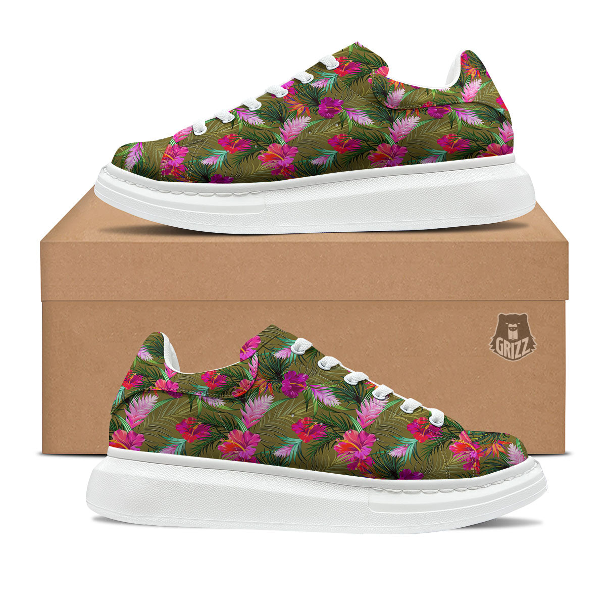 Alstroemeria Purple Pattern Platform Shoes-grizzshop