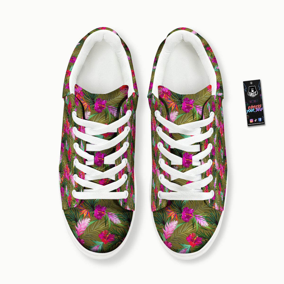 Alstroemeria Purple Pattern Platform Shoes-grizzshop