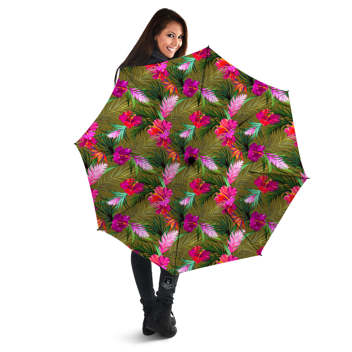 Alstroemeria Purple Pattern Umbrella-grizzshop