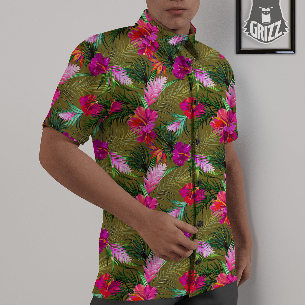 Alstroemeria Purple Pattern Untucked Shirts-grizzshop