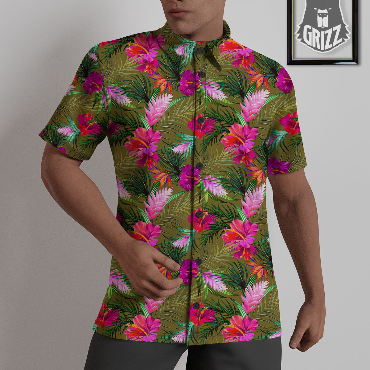 Alstroemeria Purple Pattern Untucked Shirts-grizzshop