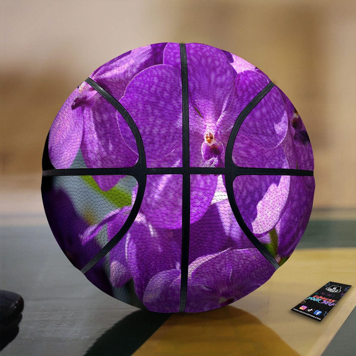 Alstroemeria Purple Print Basketball-grizzshop