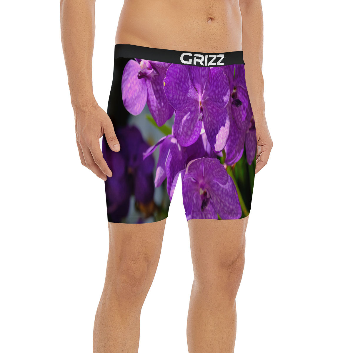 Alstroemeria Purple Print Boxer Briefs-grizzshop