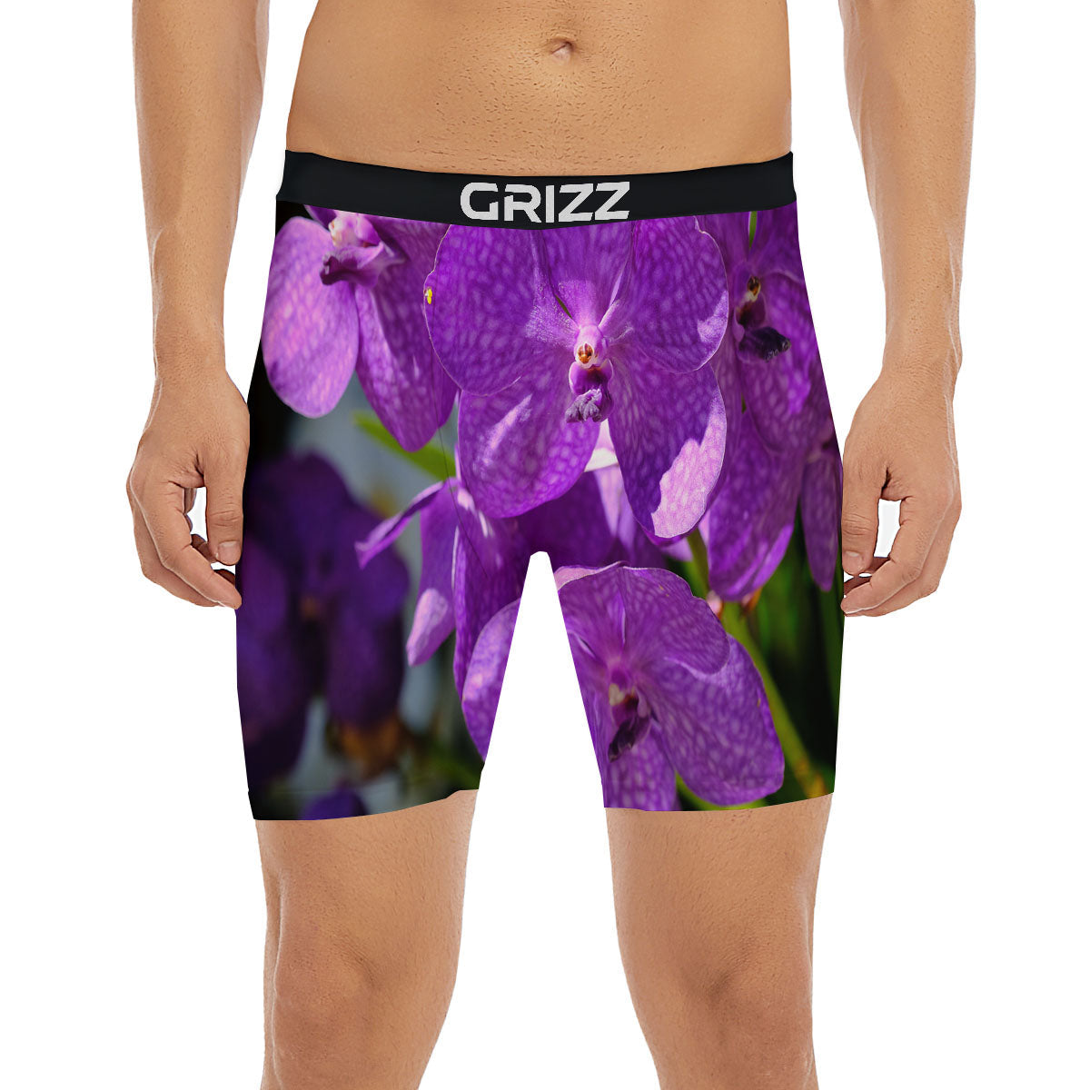 Alstroemeria Purple Print Boxer Briefs-grizzshop