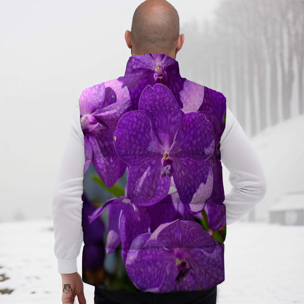 Alstroemeria Purple Print Down Vest