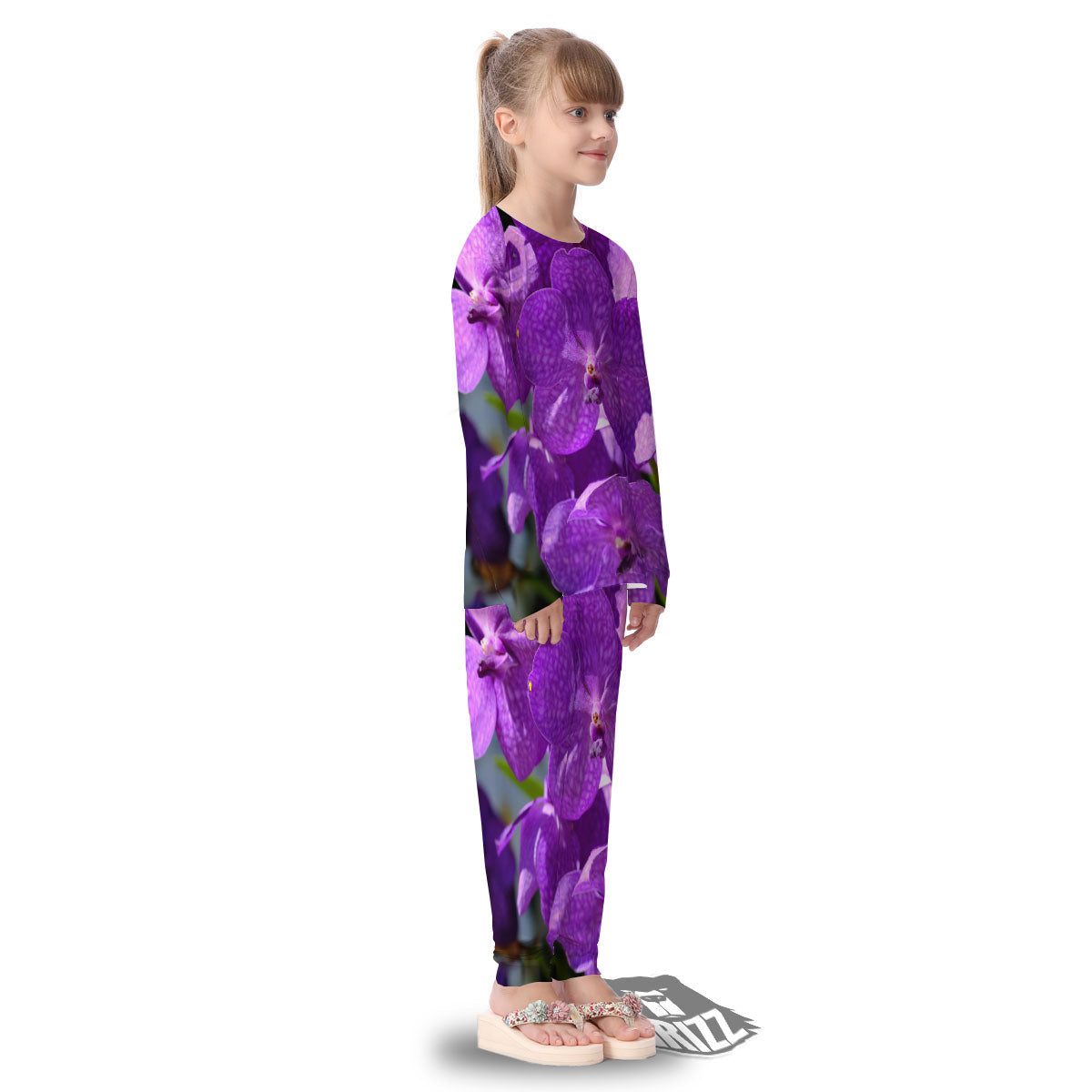 Alstroemeria Purple Print Kid's Pajamas-grizzshop