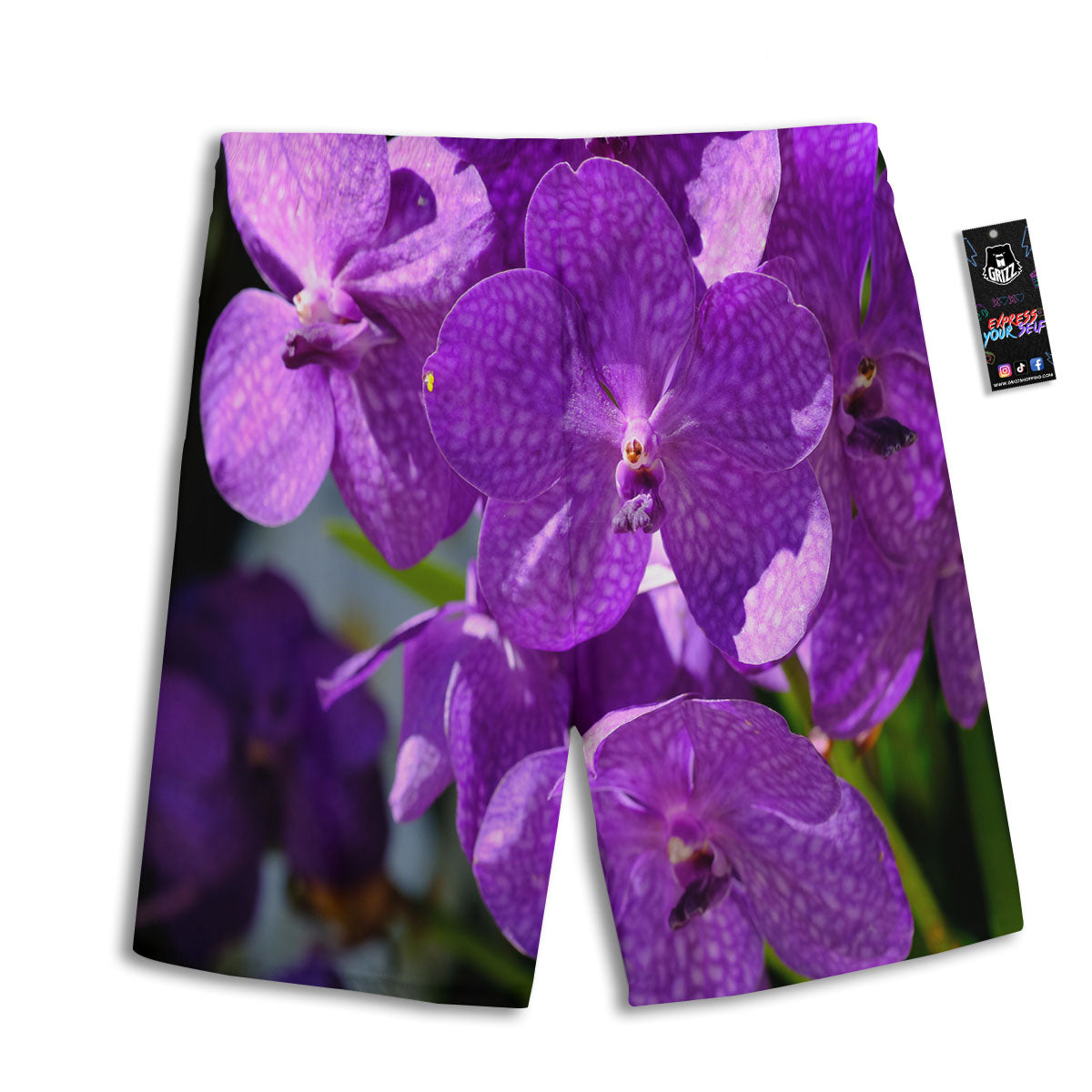 Alstroemeria Purple Print Men's Athletic Shorts