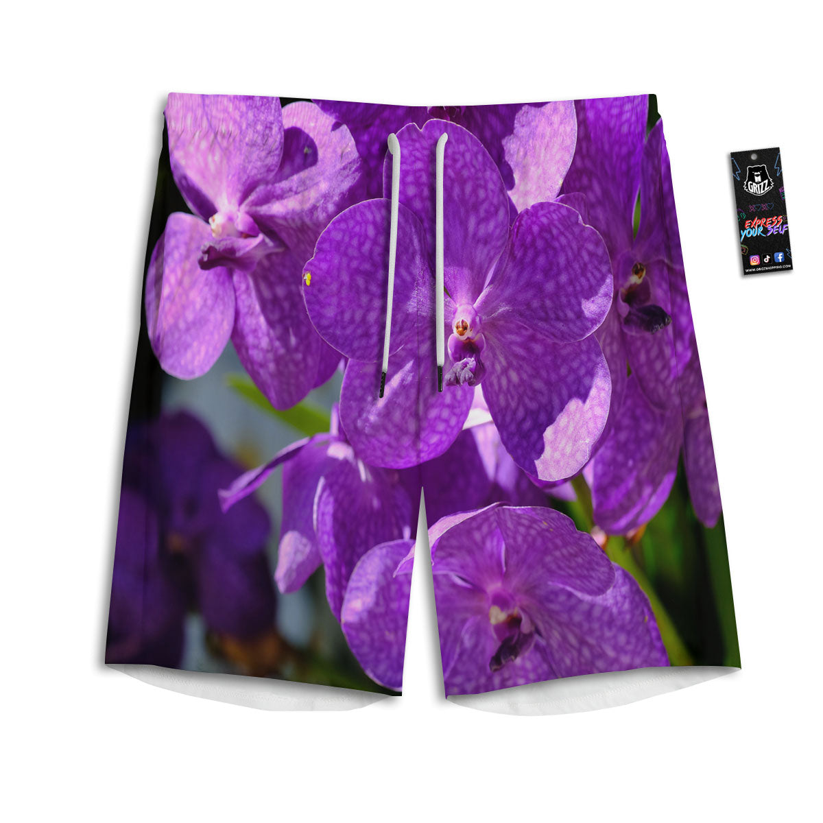 Alstroemeria Purple Print Men's Athletic Shorts