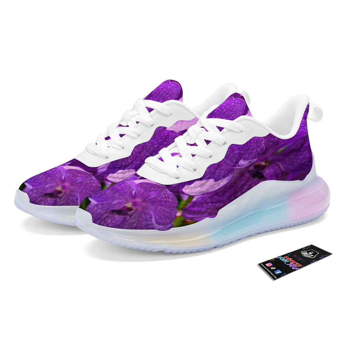 Alstroemeria Purple Print Running Sneakers-grizzshop