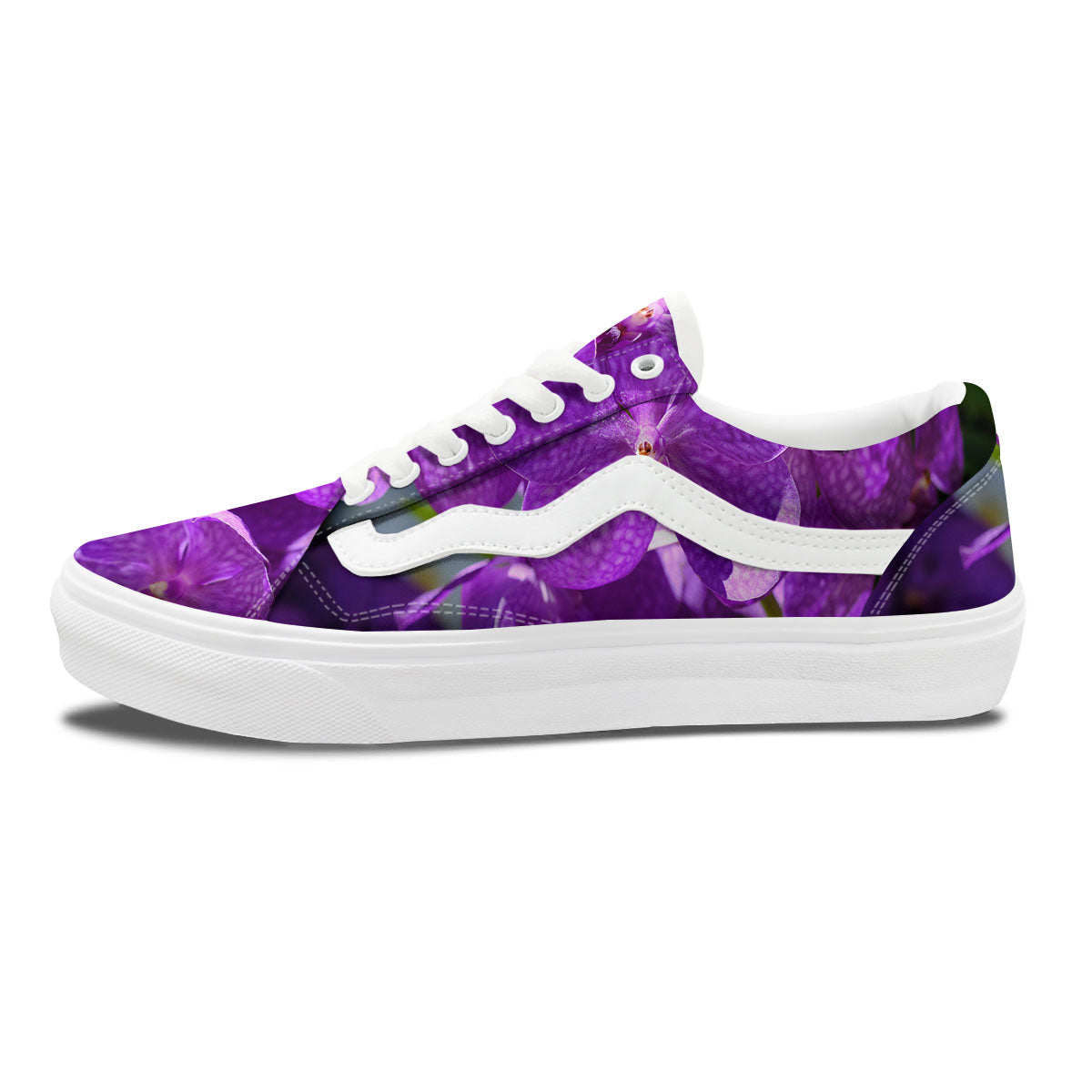 Alstroemeria Purple Print Skate Shoes-grizzshop