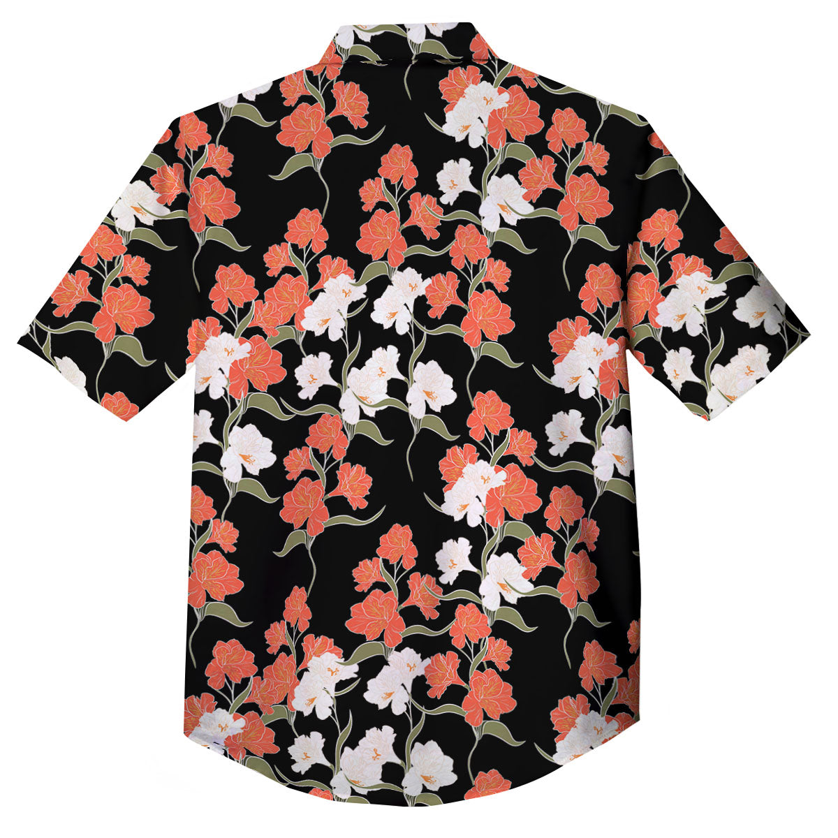Alstroemeria Red Print Pattern Button Up Shirt-grizzshop