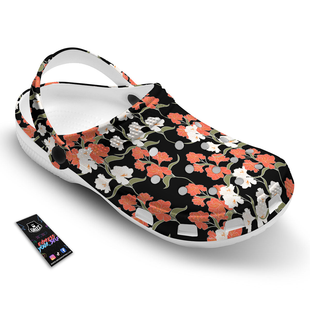 Alstroemeria Red Print Pattern Clog-grizzshop