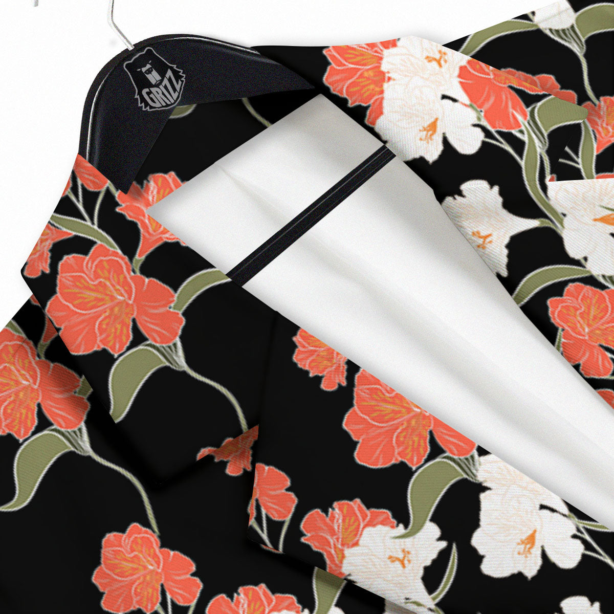 Alstroemeria Red Print Pattern Men's Sport Coat-grizzshop