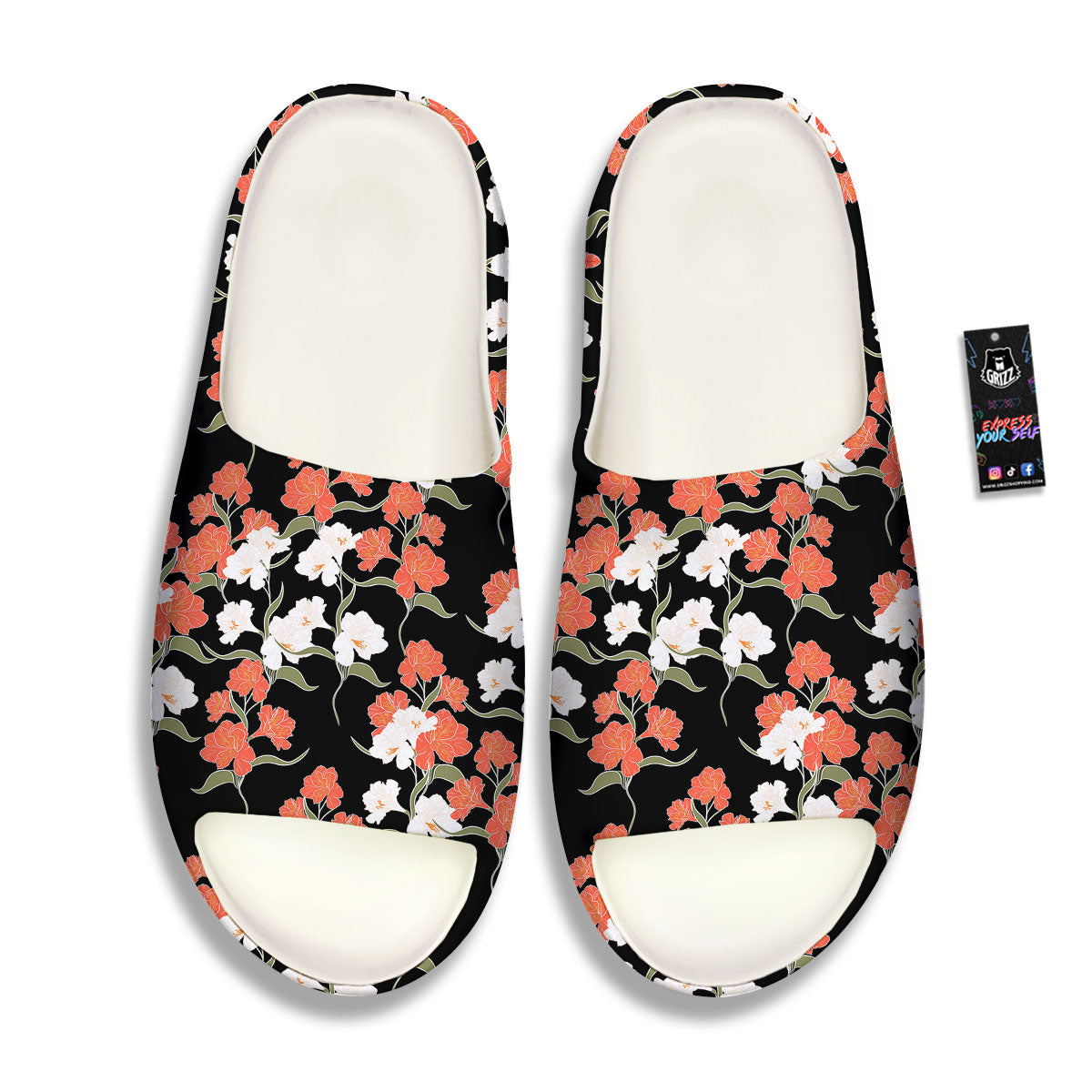 Alstroemeria Red Print Pattern Sandals-grizzshop