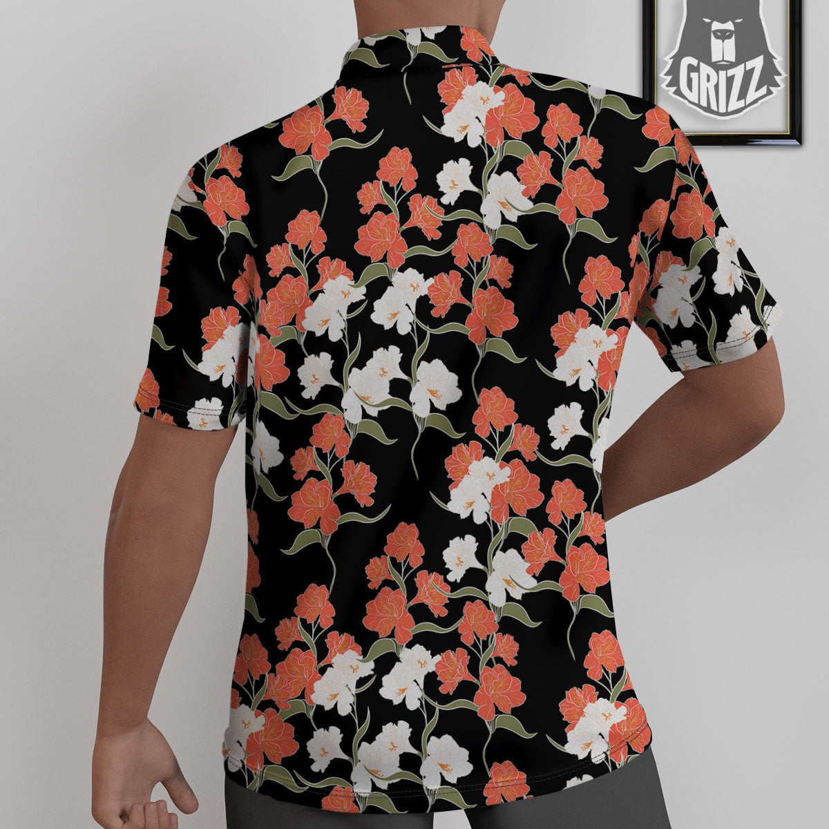 Alstroemeria Red Print Pattern Untucked Shirts-grizzshop