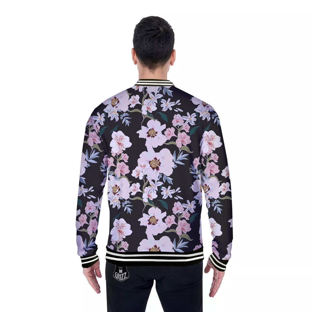 Alstroemeria Tropical Print Pattern Baseball Jacket-grizzshop