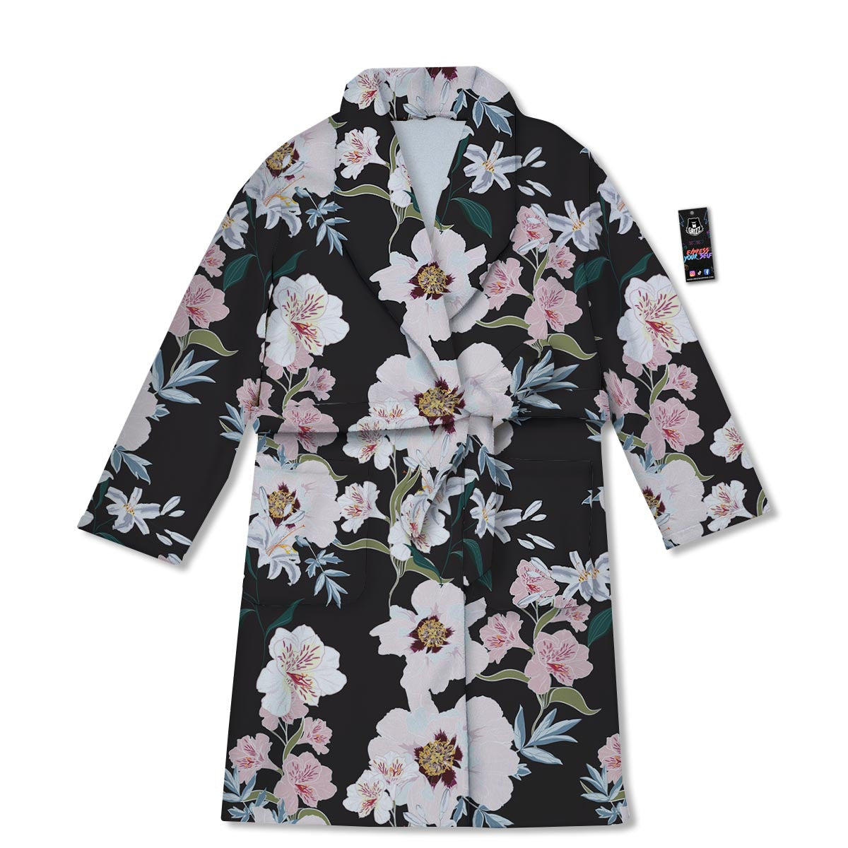Alstroemeria Tropical Print Pattern Bathrobe-grizzshop