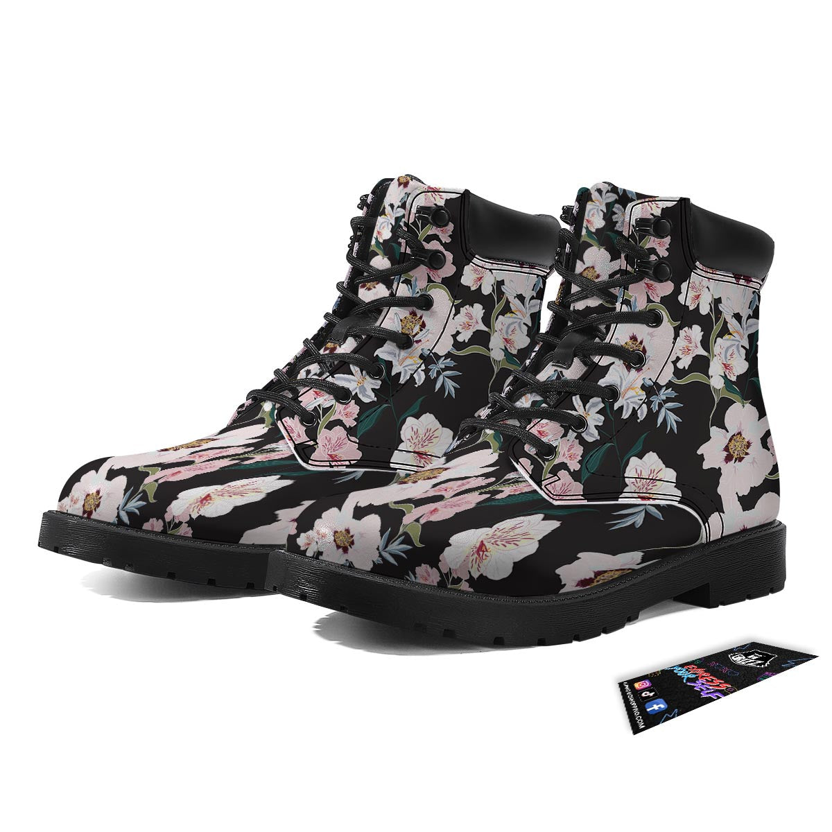 Alstroemeria Tropical Print Pattern Boots-grizzshop