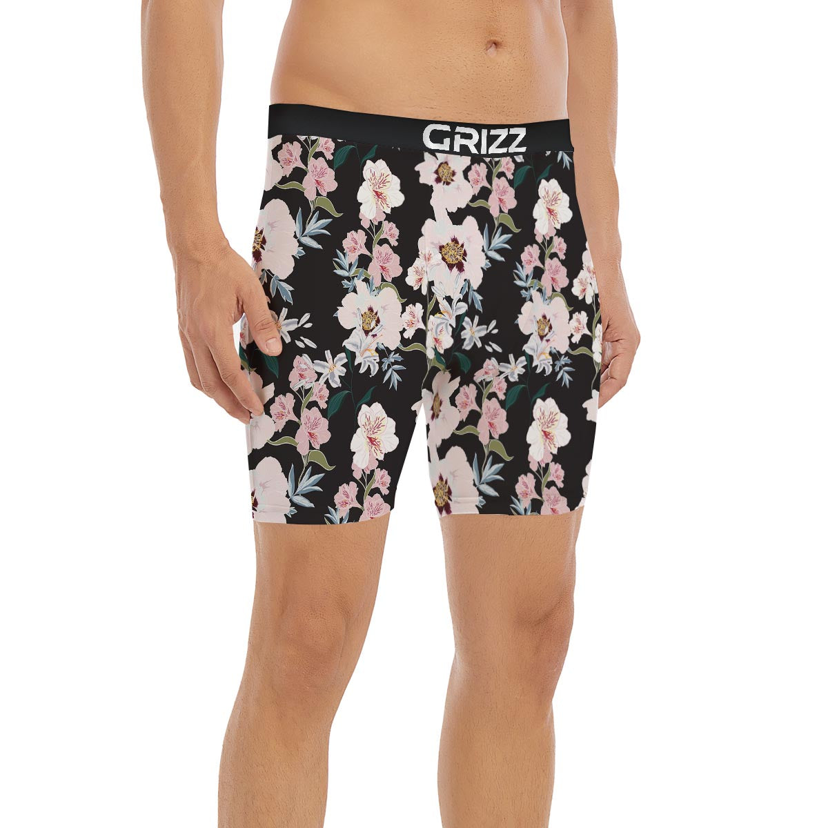 Alstroemeria Tropical Print Pattern Boxer Briefs-grizzshop