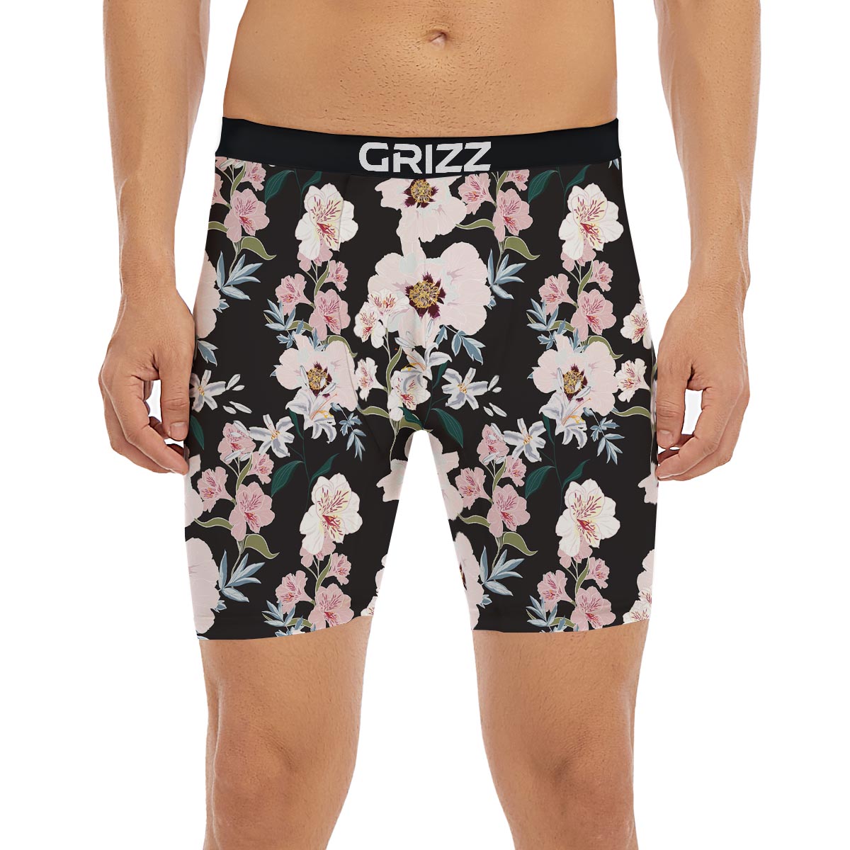 Alstroemeria Tropical Print Pattern Boxer Briefs-grizzshop