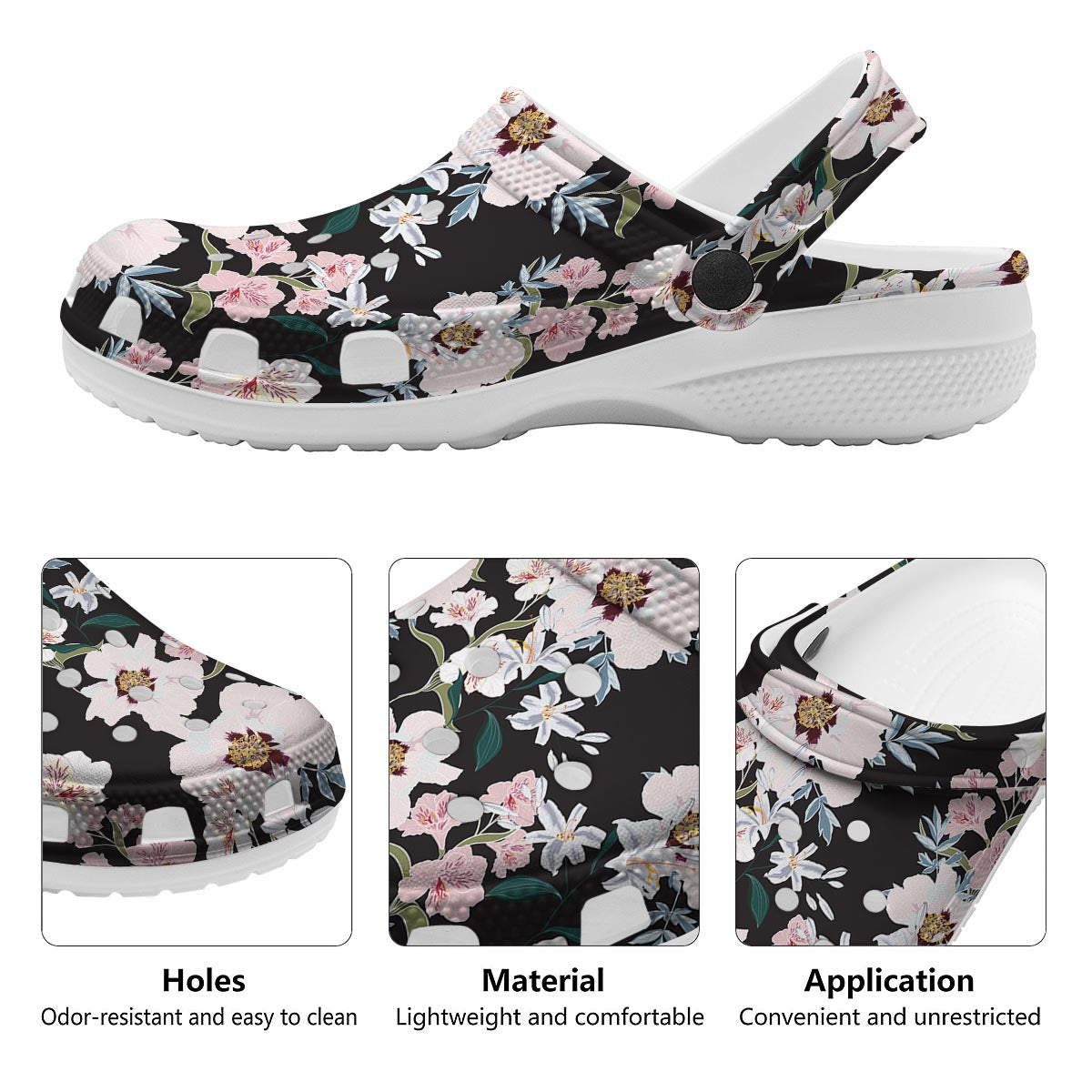 Alstroemeria Tropical Print Pattern Clog-grizzshop