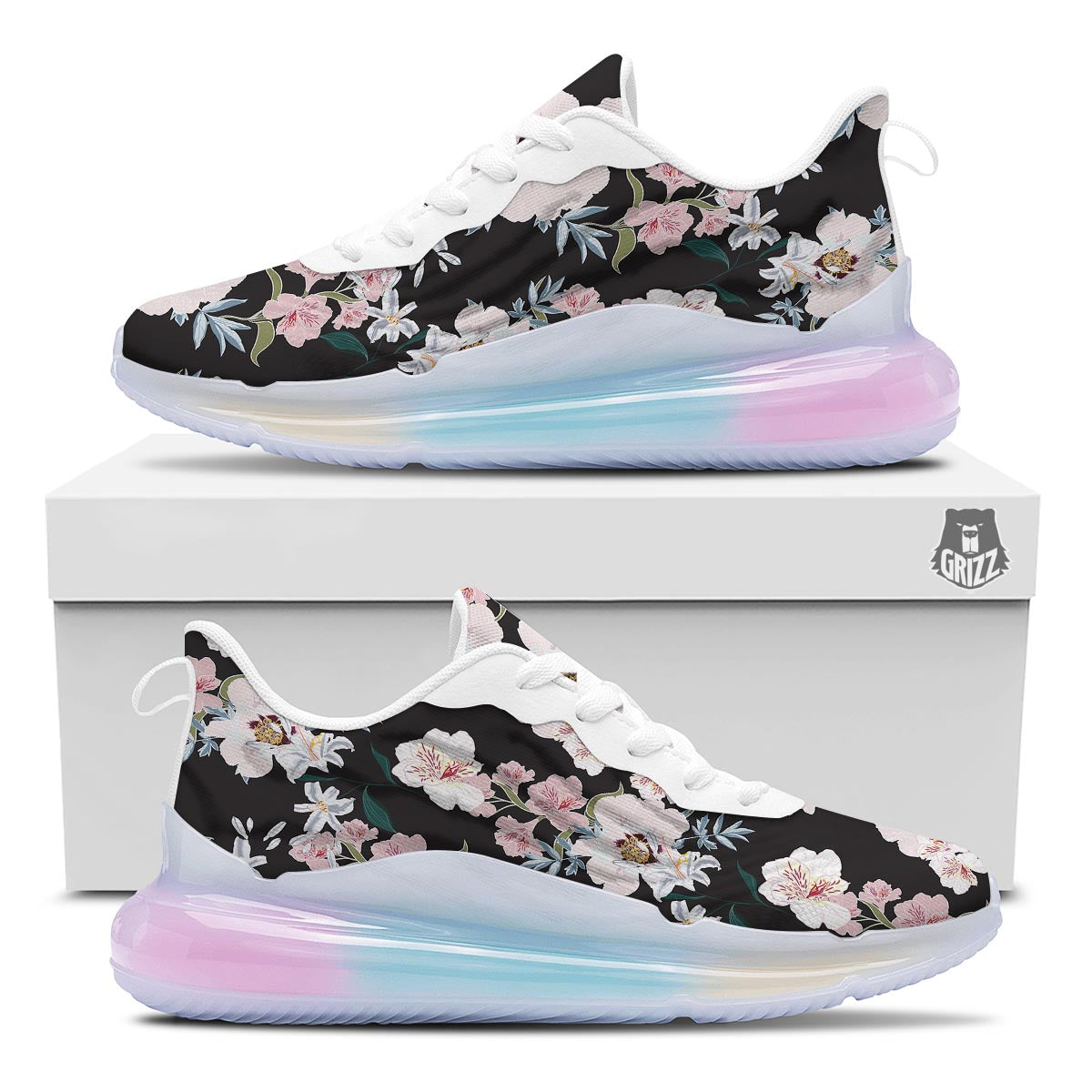 Alstroemeria Tropical Print Pattern Running Sneakers-grizzshop