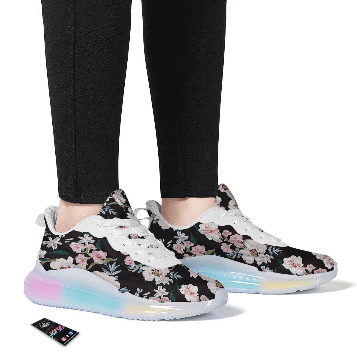Alstroemeria Tropical Print Pattern Running Sneakers-grizzshop