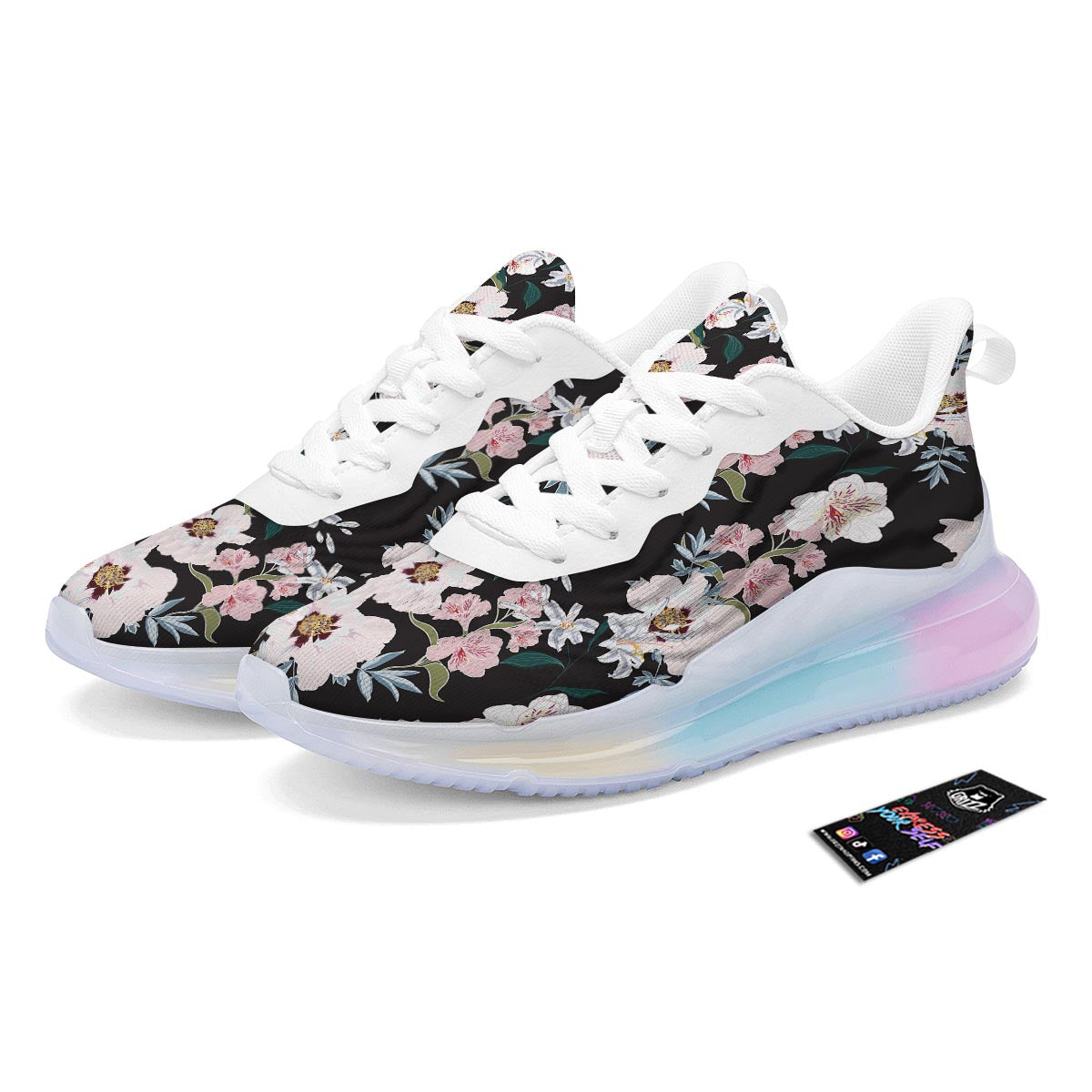 Alstroemeria Tropical Print Pattern Running Sneakers-grizzshop