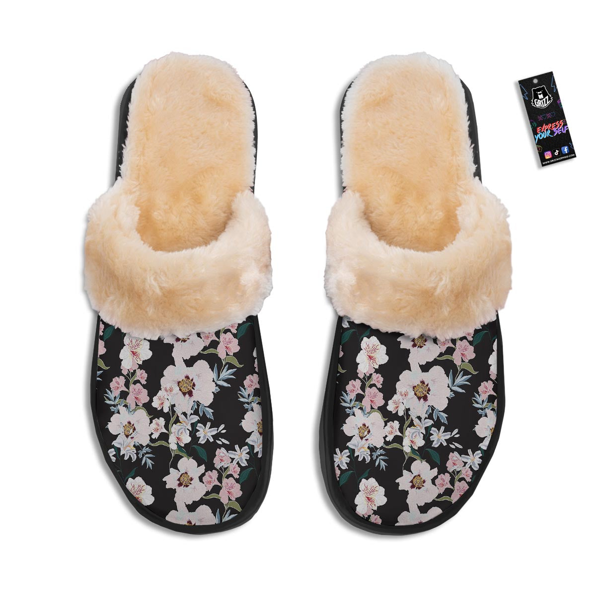 Alstroemeria Tropical Print Pattern Slippers-grizzshop
