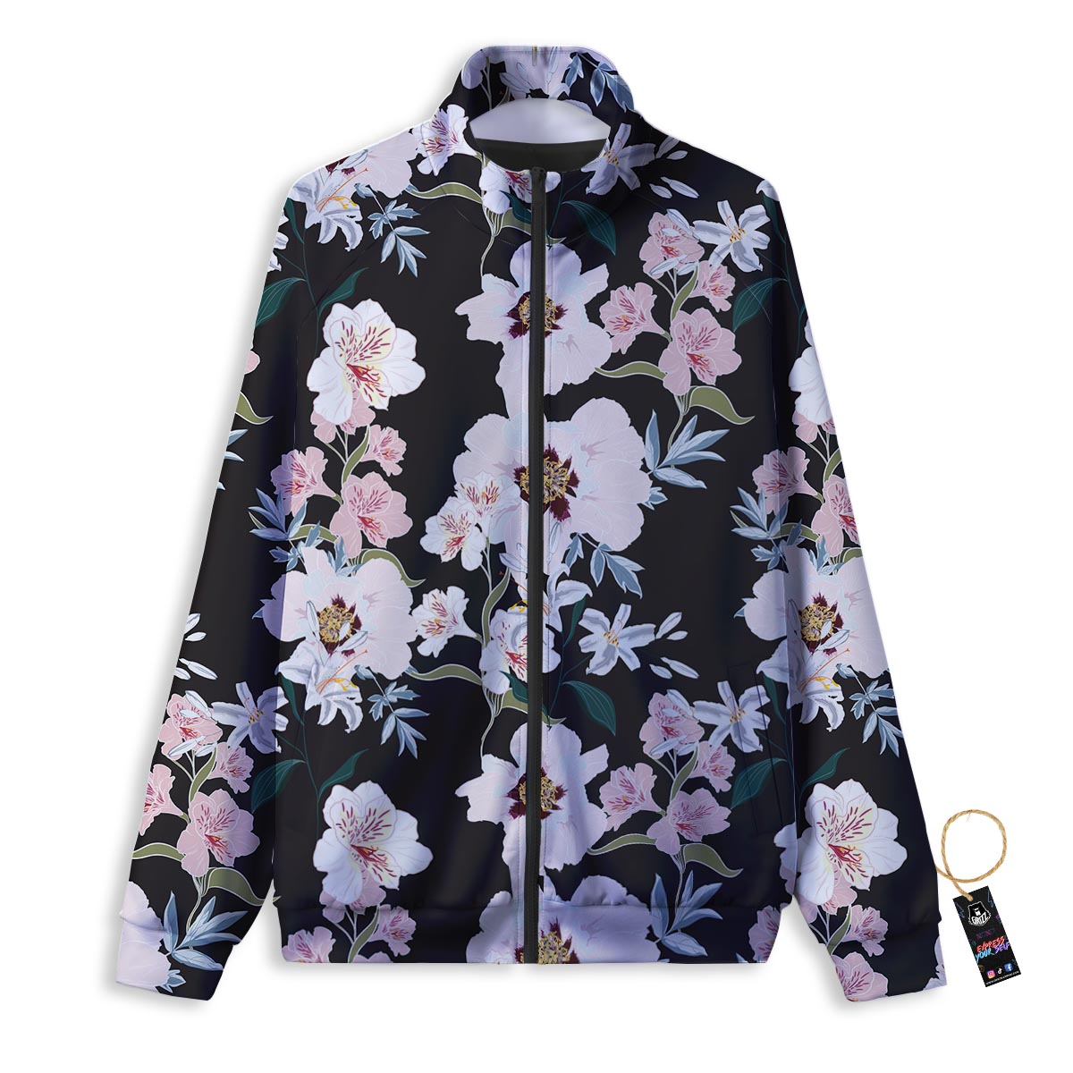 Alstroemeria Tropical Print Pattern Track Jacket-grizzshop