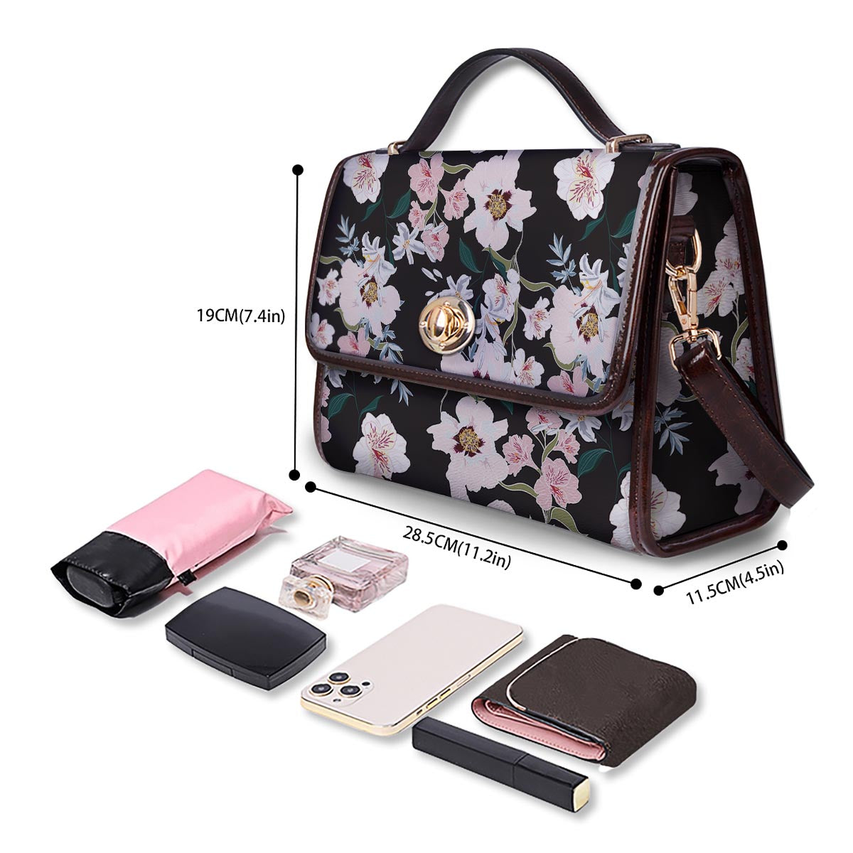 Alstroemeria Tropical Print Pattern Women's Satchel Bag-grizzshop