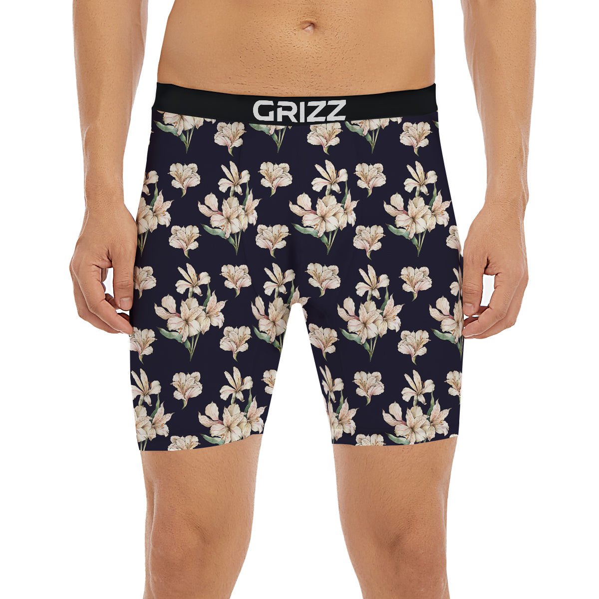 Alstroemeria Watercolor Print Pattern Boxer Briefs-grizzshop