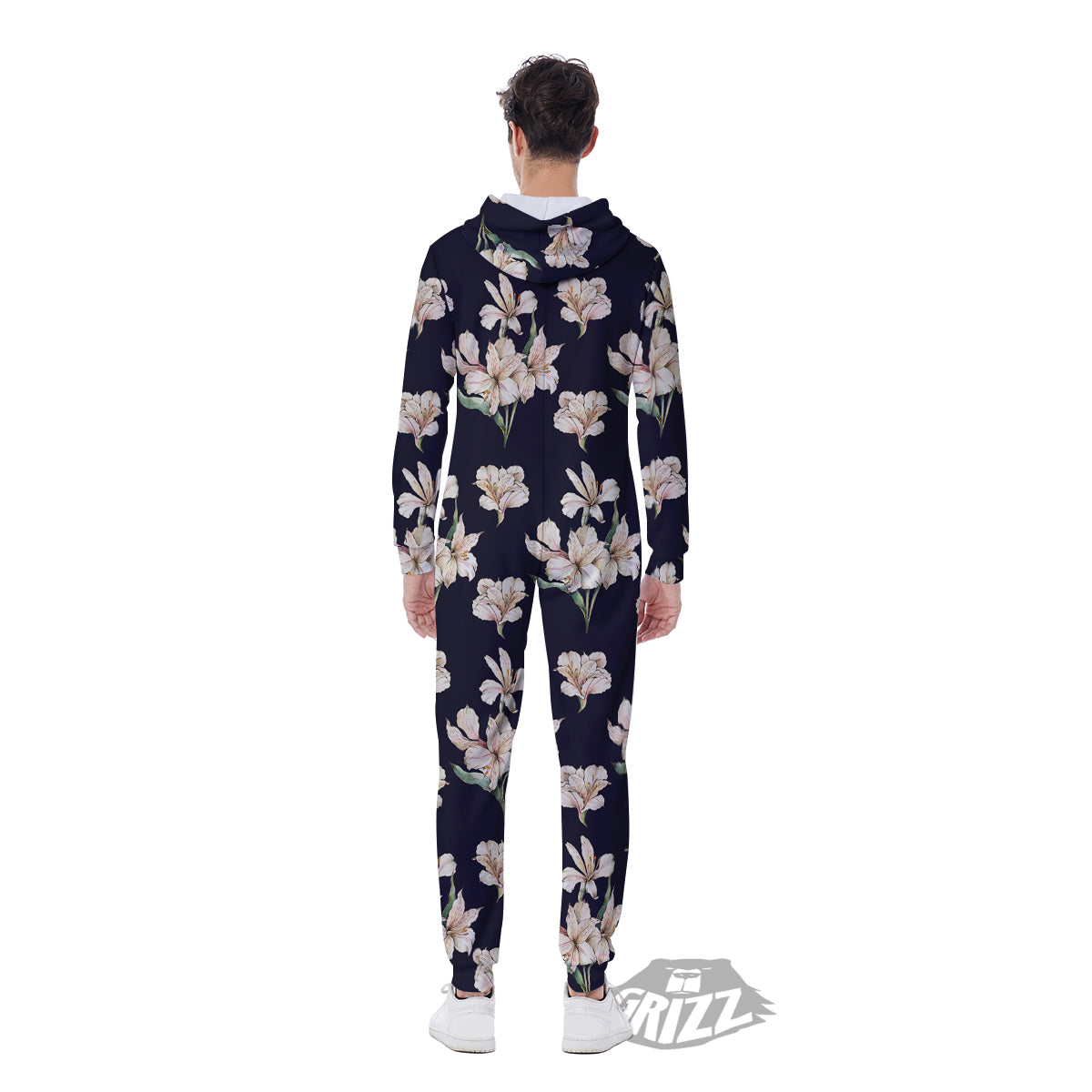 Alstroemeria Watercolor Print Pattern Men's Jumpsuit-grizzshop
