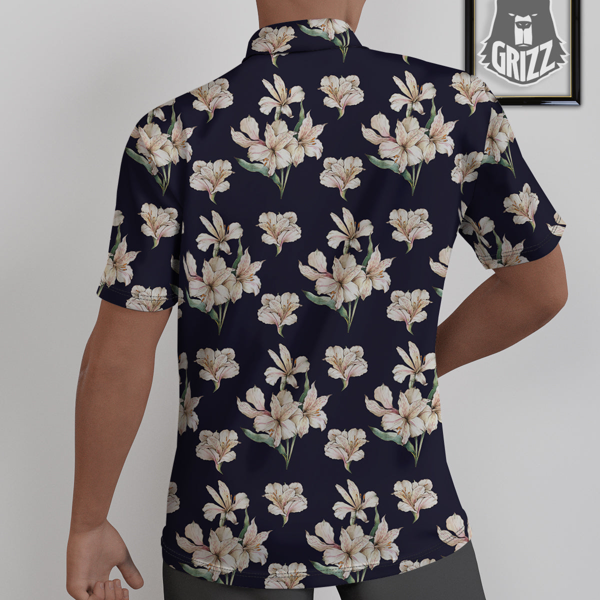Alstroemeria Watercolor Print Pattern Untucked Shirts-grizzshop