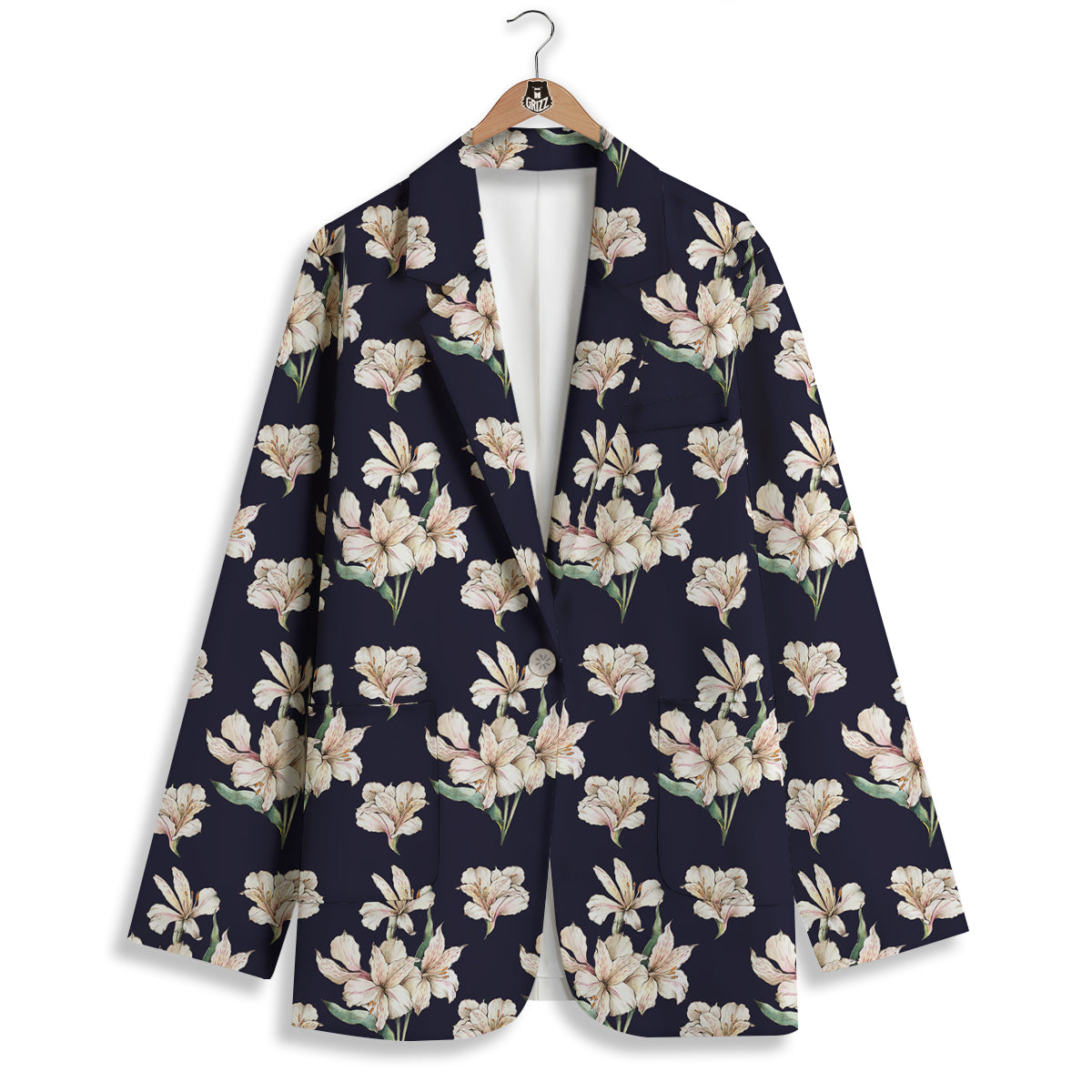 Alstroemeria Watercolor Print Pattern Women's Blazer-grizzshop
