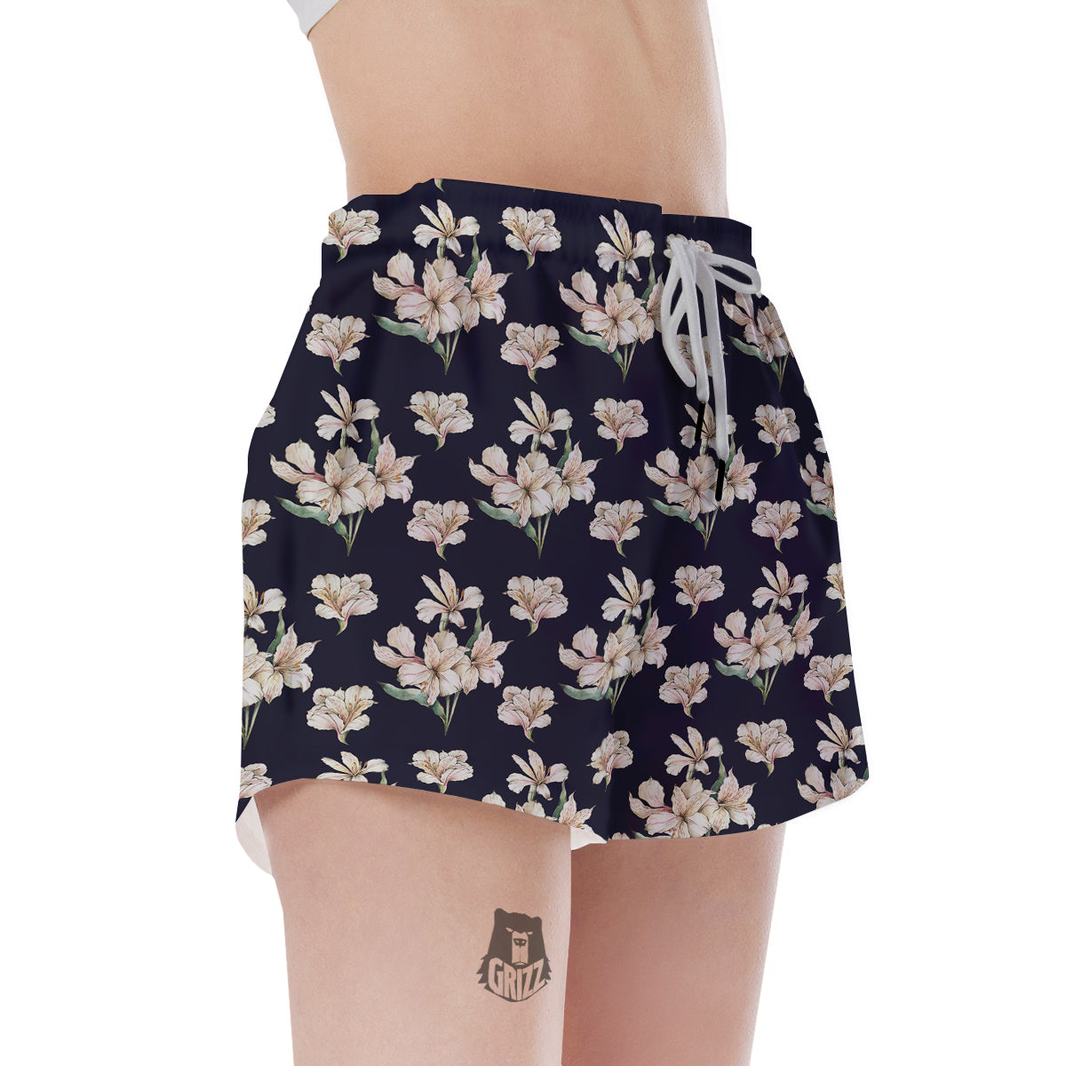 Alstroemeria Watercolor Print Pattern Women's Shorts-grizzshop
