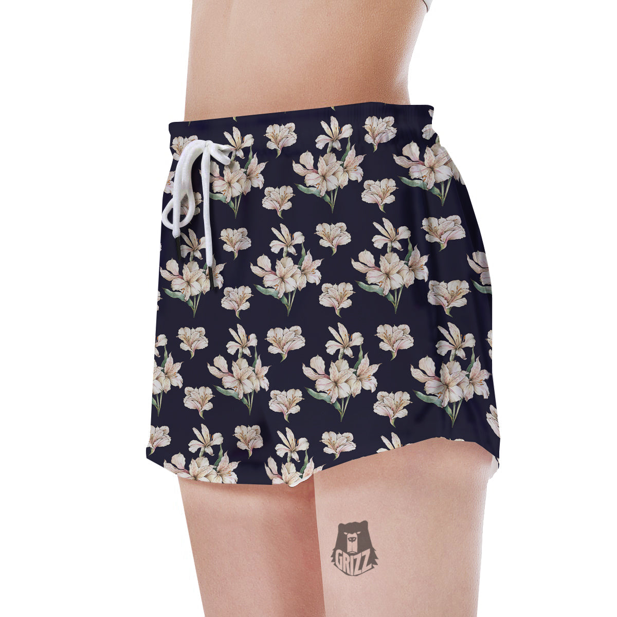 Alstroemeria Watercolor Print Pattern Women's Shorts-grizzshop