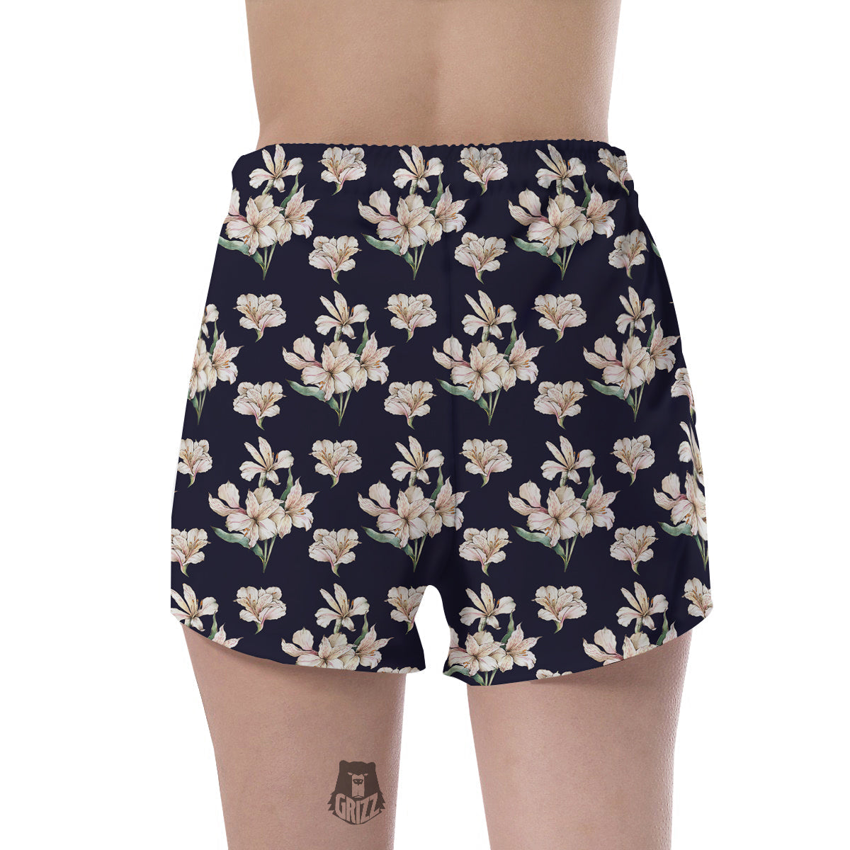 Alstroemeria Watercolor Print Pattern Women's Shorts-grizzshop