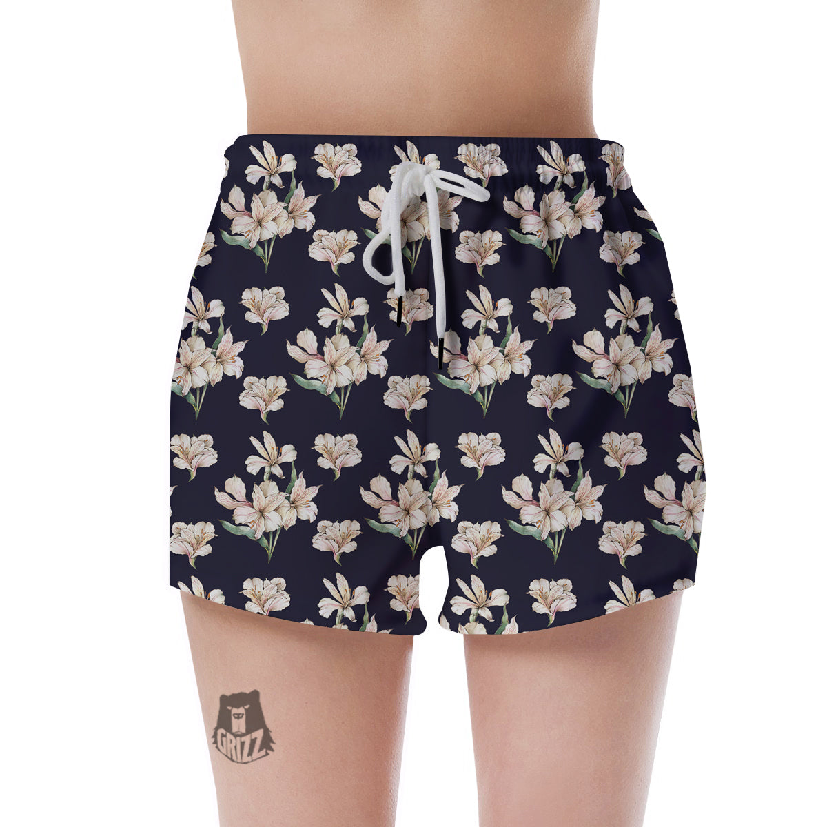 Alstroemeria Watercolor Print Pattern Women's Shorts-grizzshop