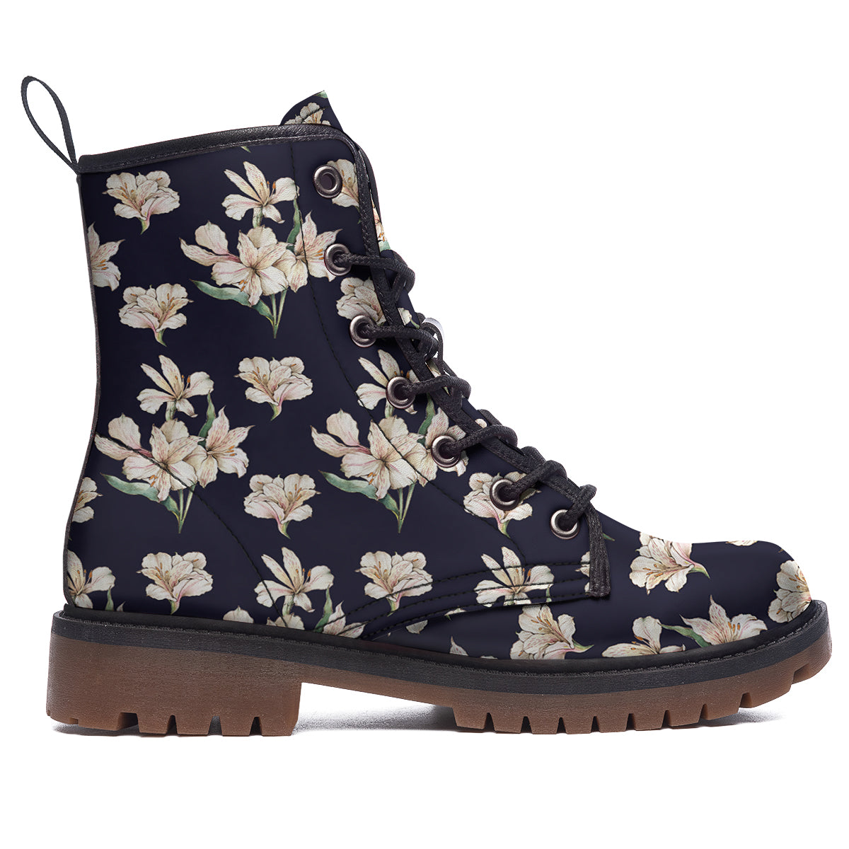 Alstroemeria Watercolor Print Pattern Work Boots-grizzshop