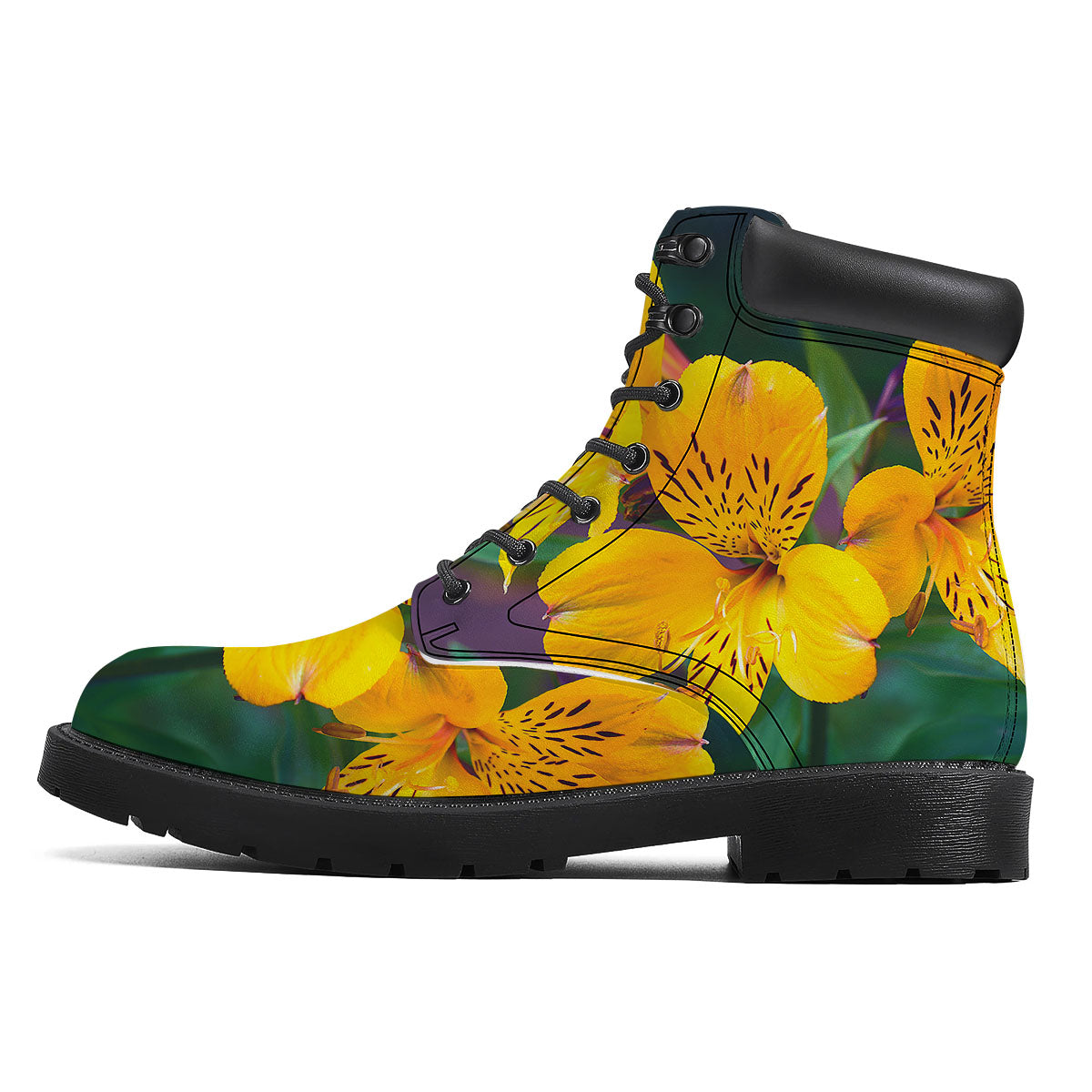 Alstroemeria Yellow Print Boots-grizzshop