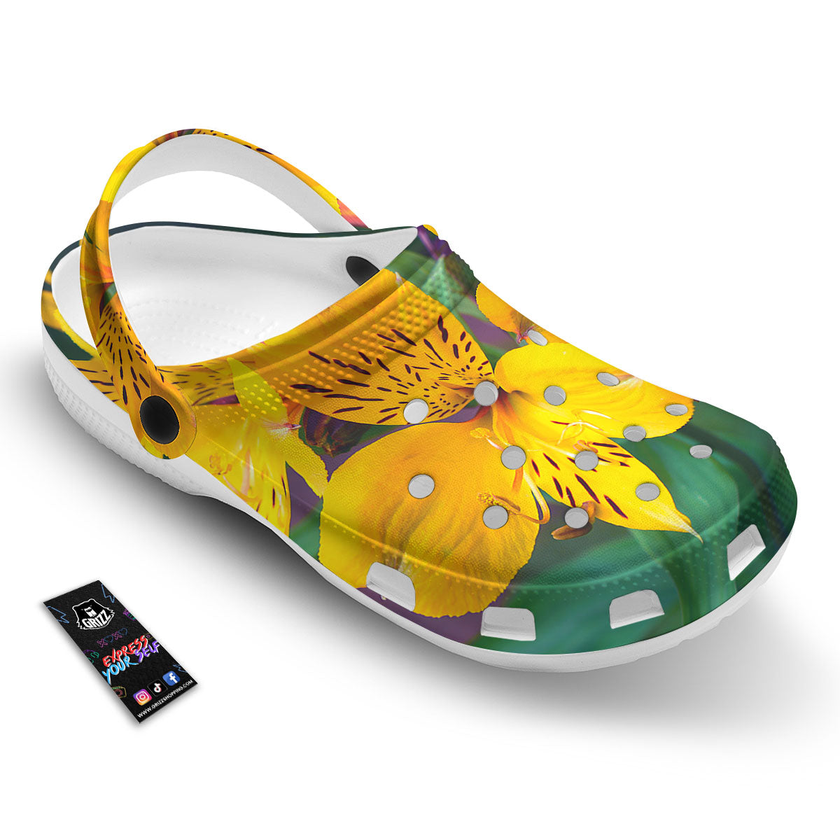 Alstroemeria Yellow Print Clog-grizzshop