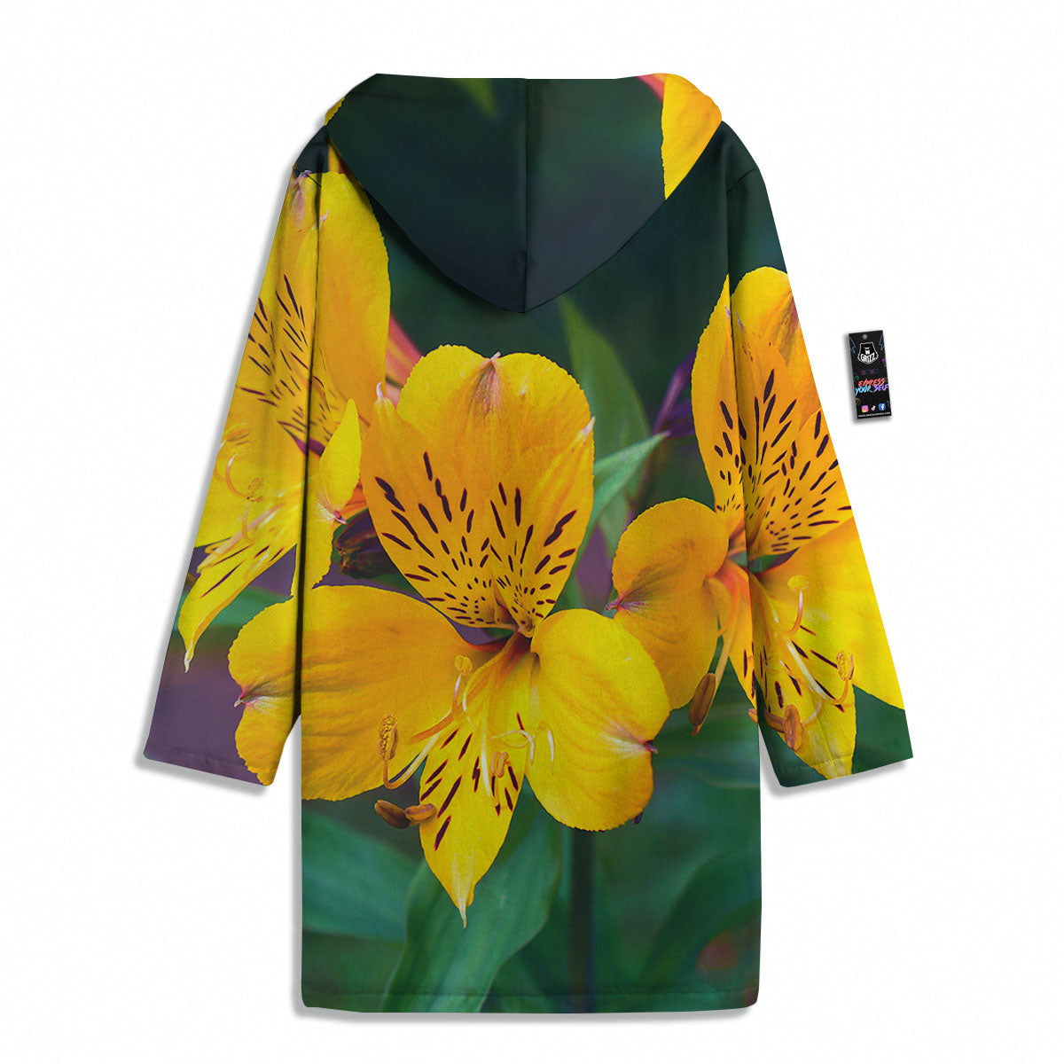 Alstroemeria Yellow Print Men's Windbreaker Jacket-grizzshop